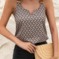 Decorative Buckle Printed Notched Tank