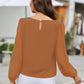 Round Neck Balloon Sleeve Blouse