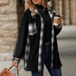 Plaid Button Up Long Sleeve Fuzzy Outerwear