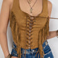 Fringe Lace-Up Vest