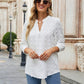 Swiss Dot Notched Neck Blouse