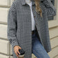 Houndstooth Button Up Dropped Shoulder Coat