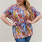 Be Stage Full Size Printed Dolman Flowy Top