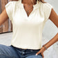 Notched Cap Sleeve Blouse