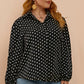 Plus Size Polka Dot Balloon Sleeve Shirt