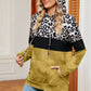 Leopard Drawstring Hoodie with Pocket