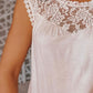 Full Size Lace Round Neck Tank