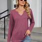 Notched Long Sleeve T-Shirt