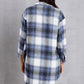 MeiMei Plaid Button Up Dropped Shoulder Coat with Pockets