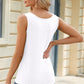 Decorative Button Round Neck Tank