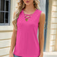 Eyelet Crisscross V-Neck Tank