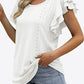 Round Neck Layered Flutter Sleeve Blouse