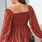 Plus Size Square Neck Balloon Sleeve Peplum Blouse