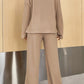 Ribbed Half Button Top and Pants Set