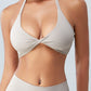 Twisted Halter Neck Active Bra