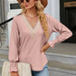 V-Neck Flounce Sleeve Blouse