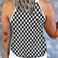 Checkered Grecian Neck Tank