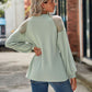 Round Neck Dropped Shoulder Eyelet Top