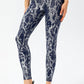 Animal Print Slim Fit Wide Waistband Long Sports Pants