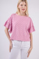 VERY J Full Size Texture Ruffle Short Sleeve Top Orchid
