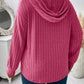 Plus Size Drawstring Dropped Shoulder Hooded T-Shirt