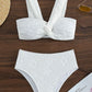 Textured Twisted Detail Bikini Set