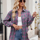 Mandy Pocketed Plaid Collared Neck Long Sleeve Shirt