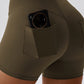 Wide Waistband Back Pocket Sports Shorts