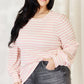 Celeste Full Size Long Bishop Sleeve Striped Top