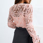 Flower Dotted Ruffled Sleeve Mesh Top