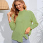 Mock Neck Buttoned Long Sleeve Shirt