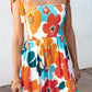 Smocked Printed Square Neck Dress