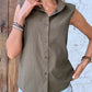 Collared Neck Sleeveless Shirt