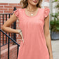 Ruffled Ruched Round Neck Tank