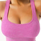 Ribbed Scoop Neck Sleeveless Sports Bra