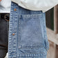 Button Up Sleeveless Denim Jacket with Pockets