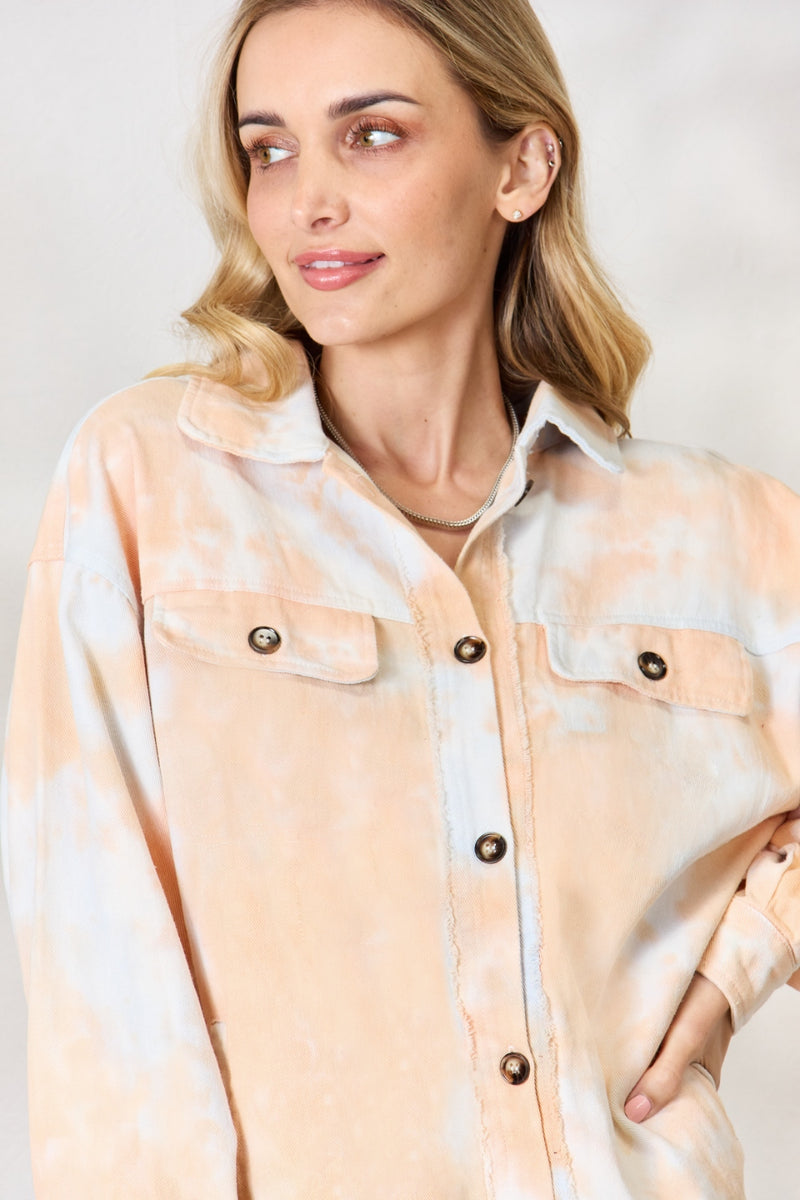 BiBi Tie Dye Button Down Long Sleeve Shirt