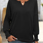 Mandy Textured Notched Lantern Sleeve T-Shirt