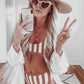 Striped Tank High Waist Bikini