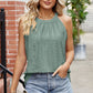 Eyelet Round Neck Sleeveless Top