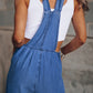 Distressed Wide Leg Denim Overalls