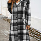 Devine Plaid Long Sleeve Hooded Coat