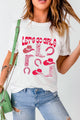 Graphic Round Neck Short Sleeve T-Shirt White