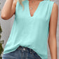 Ivy Lane Solid Notched Sleeveless Blouse