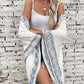 Fringe Half Sleeve Hooded Poncho