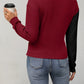 Contrast Surplice Long Sleeve Top