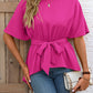 Ivy Lane Tied Round Neck Half Sleeve Blouse