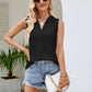 Eyelet Lace Detail V-Neck Tank