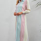 Rainbow Stripe Button-Up Maxi Shirt Dress