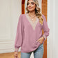 Contrast Puff Sleeve Blouse